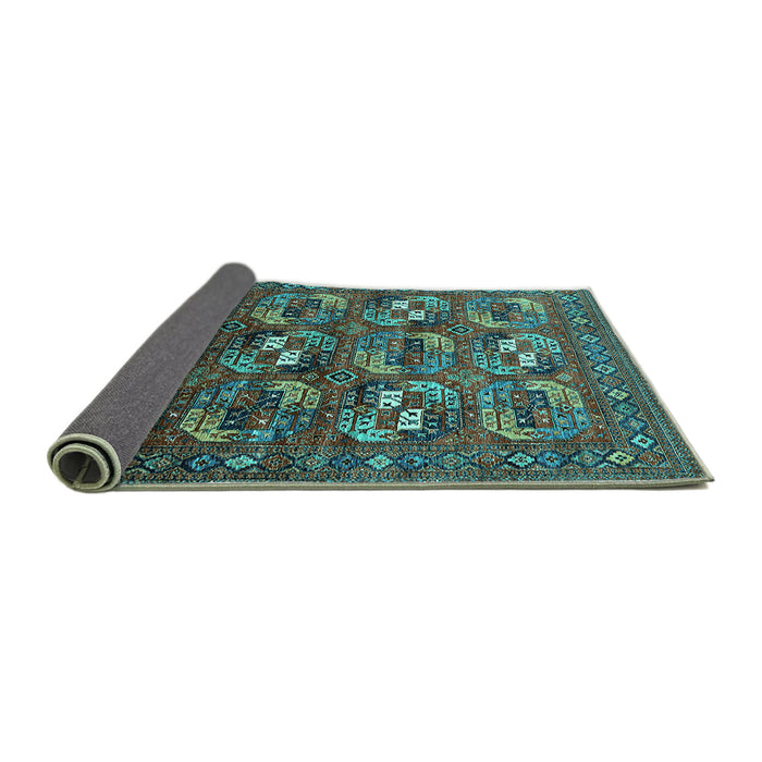 Sideview of Oriental Turquoise Industrial Rug, urb2009turq