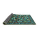 Sideview of Oriental Turquoise Industrial Rug, urb2009turq