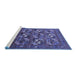 Sideview of Machine Washable Oriental Blue Industrial Rug, wshurb2009blu