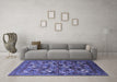 Machine Washable Oriental Blue Industrial Rug in a Living Room, wshurb2009blu