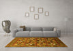 Machine Washable Oriental Yellow Industrial Rug in a Living Room, wshurb2009yw