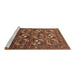 Sideview of Machine Washable Oriental Brown Industrial Rug, wshurb2009brn