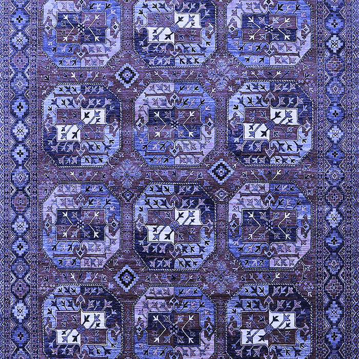 Machine Washable Oriental Blue Industrial Rug, wshurb2009blu