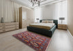 Mid-Century Modern Pink Oriental Rug in a Bedroom, urb2009