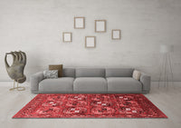 Machine Washable Oriental Red Industrial Rug, wshurb2009red