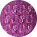 Round Oriental Pink Industrial Rug, urb2009pnk