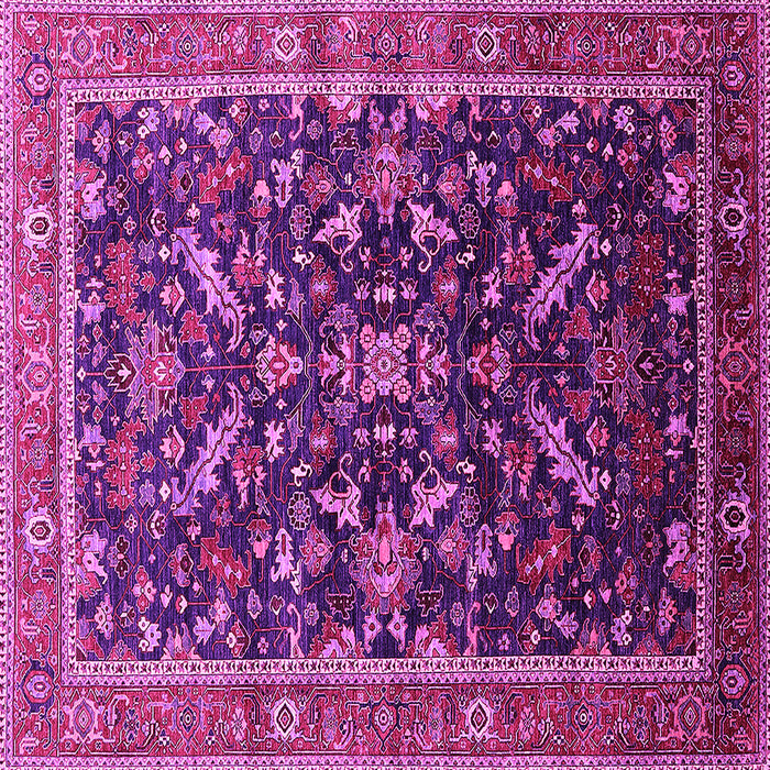 Square Machine Washable Oriental Pink Industrial Rug, wshurb2010pnk