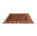 Sideview of Machine Washable Oriental Orange Industrial Area Rugs, wshurb2010org