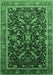 Machine Washable Oriental Emerald Green Industrial Area Rugs, wshurb2010emgrn