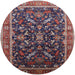 Round Mid-Century Modern Pink Oriental Rug, urb2010