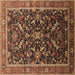 Square Oriental Brown Industrial Rug, urb2010brn