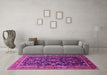 Machine Washable Oriental Pink Industrial Rug in a Living Room, wshurb2010pnk