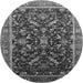 Round Oriental Gray Industrial Rug, urb2010gry