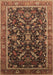 Machine Washable Oriental Brown Industrial Rug, wshurb2010brn