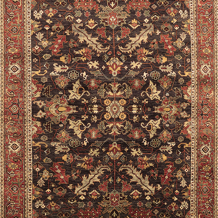 Machine Washable Oriental Brown Industrial Rug, wshurb2010brn