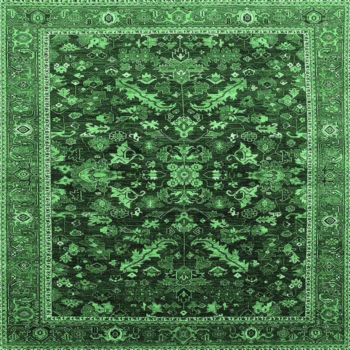 Square Oriental Emerald Green Industrial Rug, urb2010emgrn