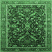 Square Oriental Emerald Green Industrial Rug, urb2010emgrn