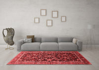 Machine Washable Oriental Red Industrial Rug, wshurb2010red