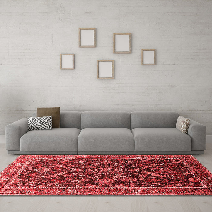Industrial Red Washable Rugs