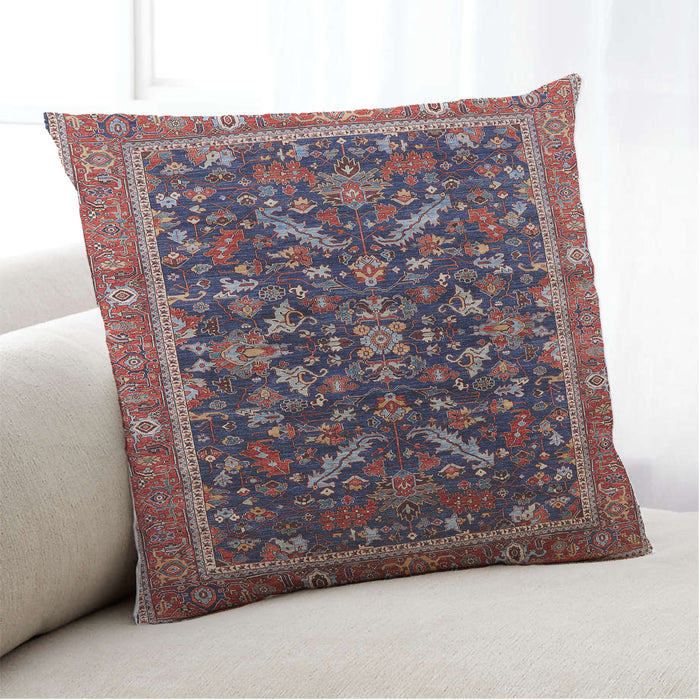 Lifestyle Image of Mid-Century Modern Urban Square Rosy Pink Throw Pillow, 18 inch by 18 inch, pwurb2010