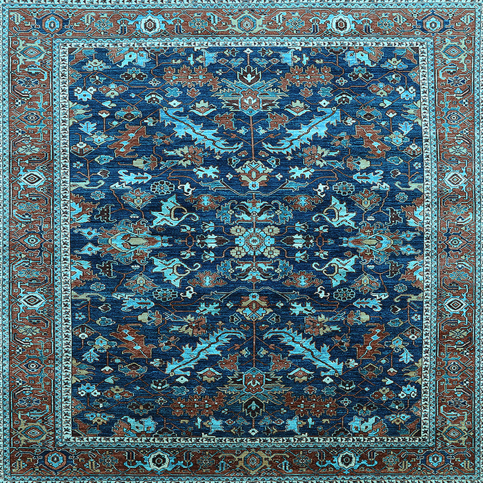 Square Oriental Light Blue Industrial Rug, urb2010lblu
