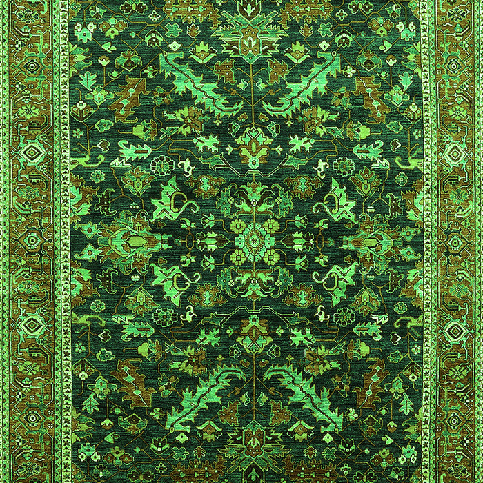 Machine Washable Oriental Green Industrial Area Rugs, wshurb2010grn