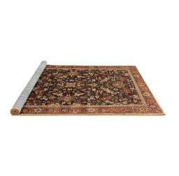 Sideview of Machine Washable Oriental Brown Industrial Rug, wshurb2010brn