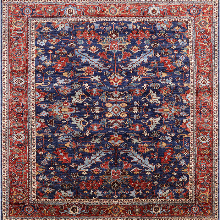 Square Mid-Century Modern Pink Oriental Rug, urb2010