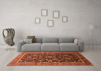 Machine Washable Oriental Orange Industrial Rug, wshurb2010org