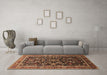 Machine Washable Oriental Brown Industrial Rug in a Living Room,, wshurb2010brn