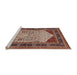 Sideview of Machine Washable Industrial Modern Light Copper Gold Rug, wshurb2011