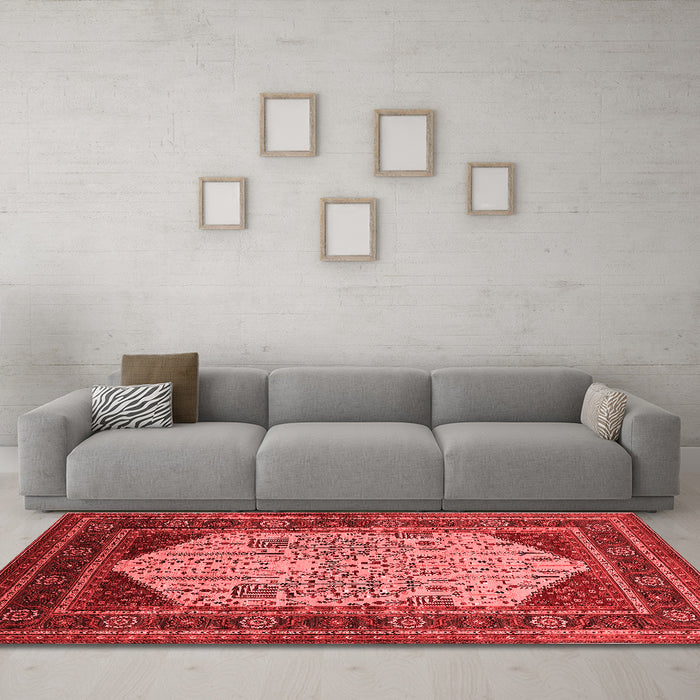 Industrial Red Washable Rugs