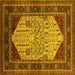 Square Oriental Yellow Industrial Rug, urb2011yw