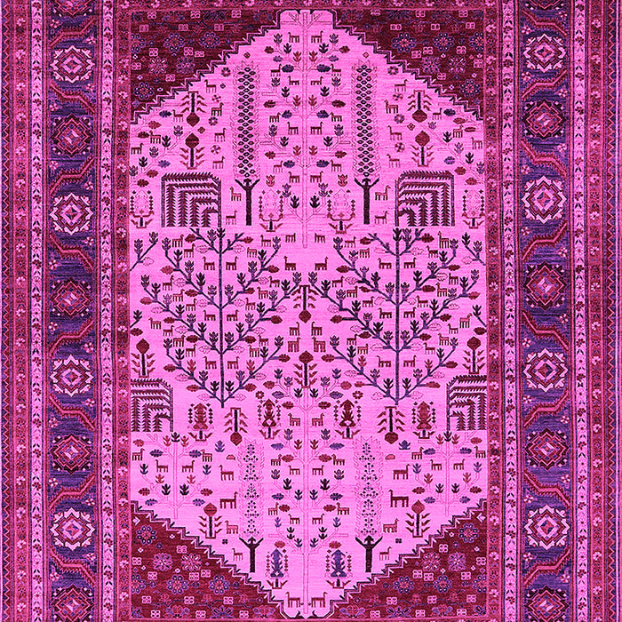 Machine Washable Oriental Pink Industrial Rug, wshurb2011pnk