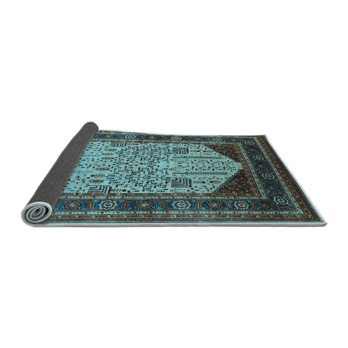 Sideview of Oriental Light Blue Industrial Rug, urb2011lblu