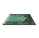 Sideview of Machine Washable Oriental Turquoise Industrial Area Rugs, wshurb2011turq