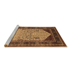 Sideview of Machine Washable Oriental Brown Industrial Rug, wshurb2011brn
