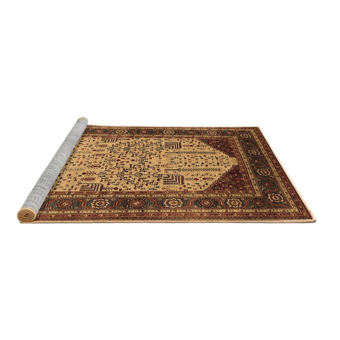 Sideview of Machine Washable Oriental Brown Industrial Rug, wshurb2011brn