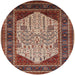 Round Machine Washable Industrial Modern Light Copper Gold Rug, wshurb2011