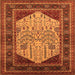 Square Machine Washable Oriental Orange Industrial Area Rugs, wshurb2011org