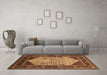 Machine Washable Oriental Brown Industrial Rug in a Living Room,, wshurb2011brn