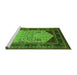 Sideview of Machine Washable Oriental Green Industrial Area Rugs, wshurb2011grn