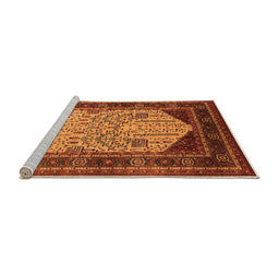 Sideview of Machine Washable Oriental Orange Industrial Area Rugs, wshurb2011org
