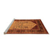 Sideview of Machine Washable Oriental Orange Industrial Area Rugs, wshurb2011org