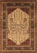 Machine Washable Oriental Brown Industrial Rug, wshurb2011brn