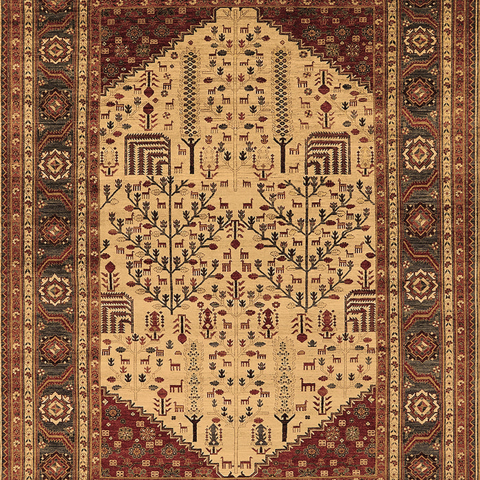 Machine Washable Oriental Brown Industrial Rug, wshurb2011brn