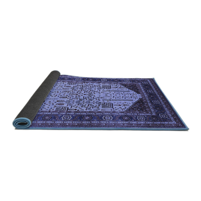 Sideview of Oriental Blue Industrial Rug, urb2011blu