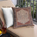 Front View of Mid-Century Modern Urban Square Light Copper Gold Throw Pillow, 18 inch by 18 inch, pwurb2011