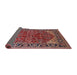 Sideview of Mid-Century Modern Khaki Rose Pink Oriental Rug, urb2012