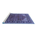 Sideview of Machine Washable Oriental Blue Industrial Rug, wshurb2012blu